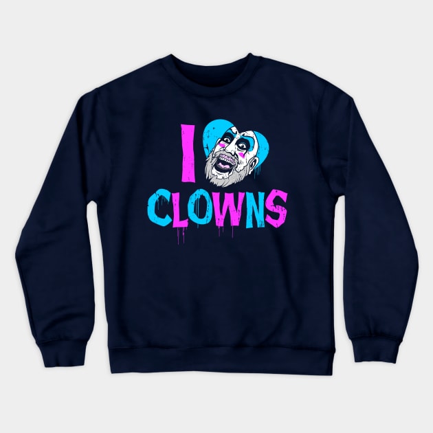 I Heart Clowns Crewneck Sweatshirt by Spazzy Newton